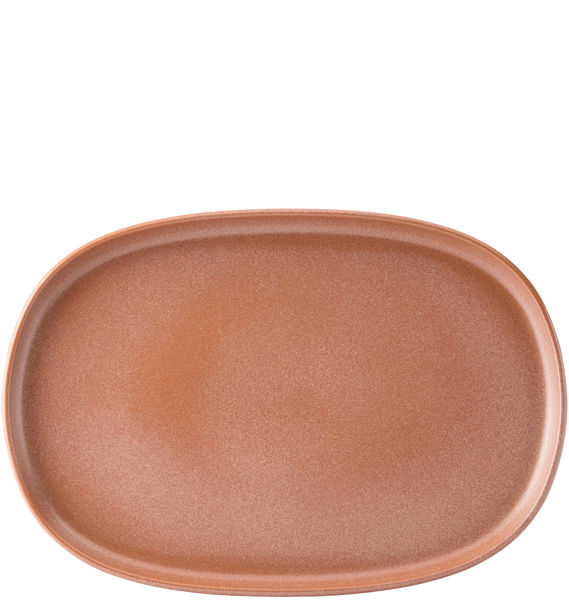 Mynd Pico rauðbrúnn oval diskur 33x23cm